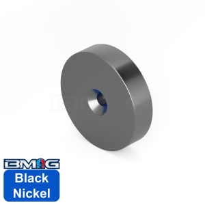 Black Nickel Plated Countersunk Magnets (Ni-Cu-Black Ni)
