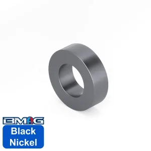 Anneau magnétique en néodyme noir plaqué nickel