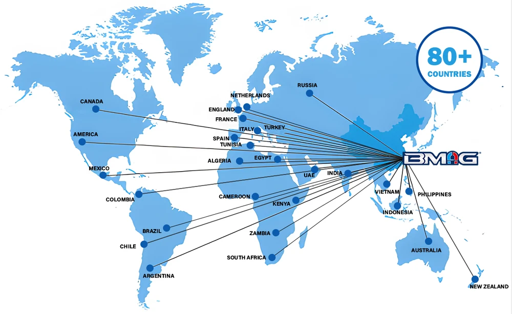 BMAG Magnet 20+ Years Leading Neodymium Magnet Manufacturer Global Market Map 80+