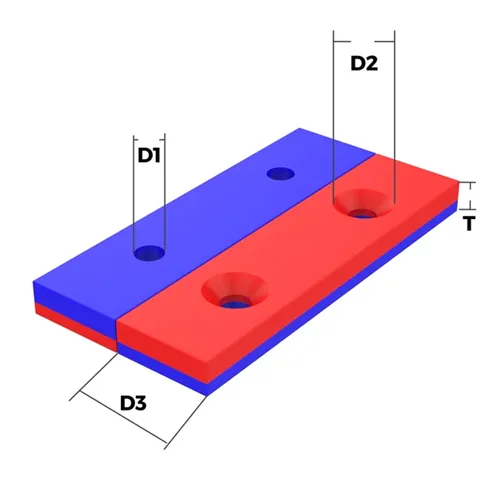 Neodymium countersunk magnet with flush screw mounting